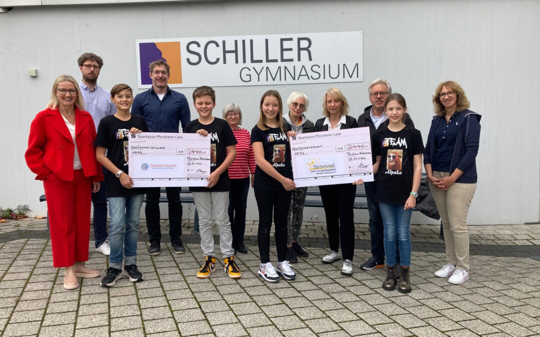 Überreichung des Spendenlauf-Erlöses an die Sterneninsel und GoldenHearts